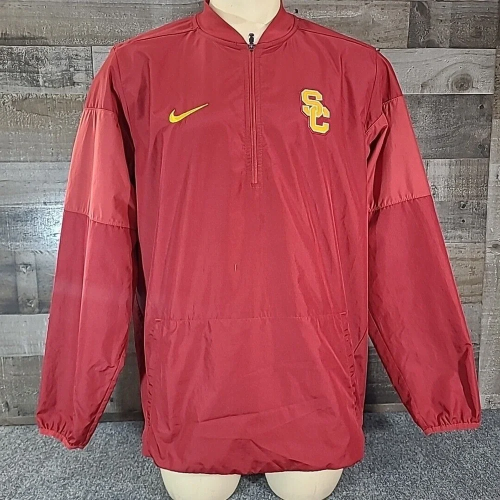 Nike Storm-Fit USC Trojans 1/4 Zip‎ Windbreaker Jacket Men's Large Polyester